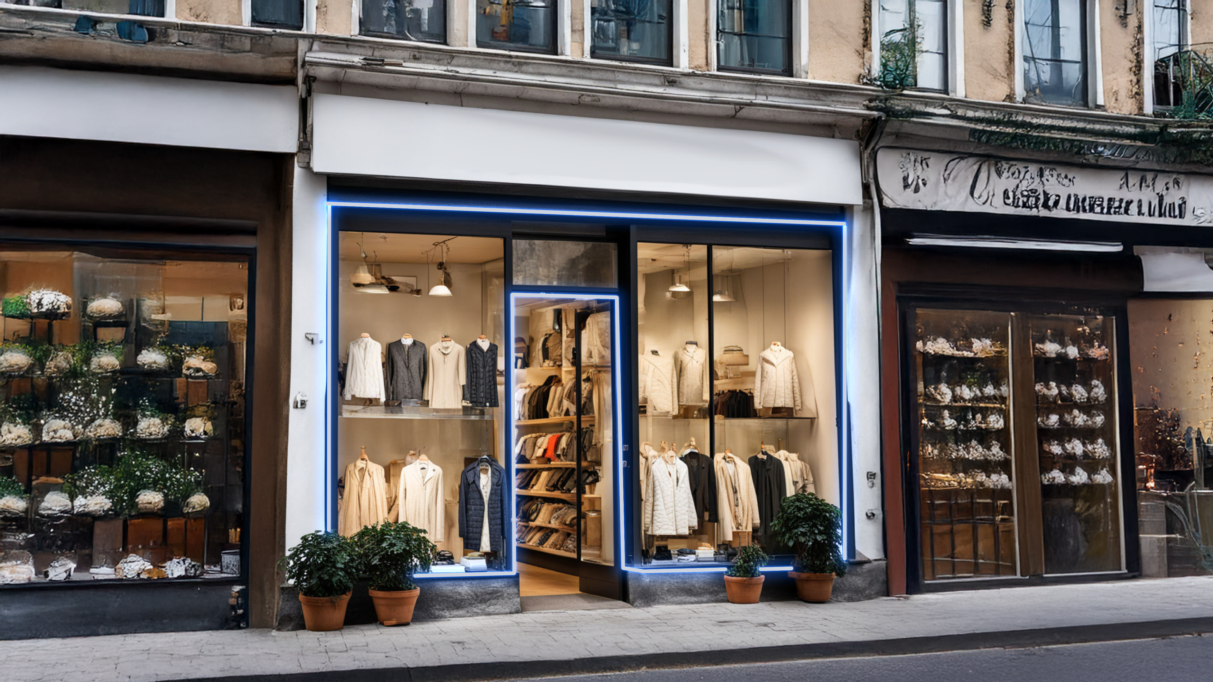 Sistema de seguridad protegiendo un local comercial con monitoreo en tiempo real